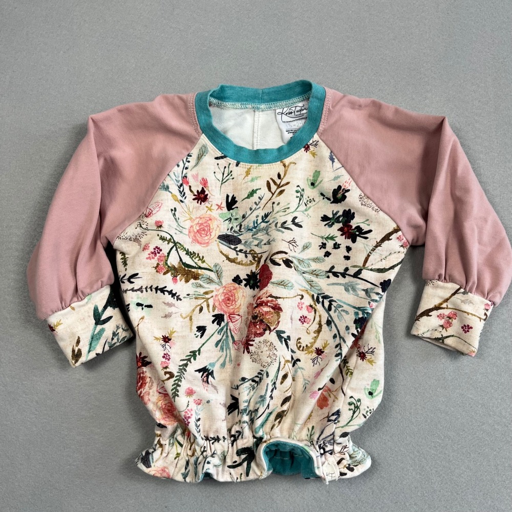 Karen Tucker Handmades Floral Bubble Hem Long Sleeve Shirt 18-24M Cottagecore